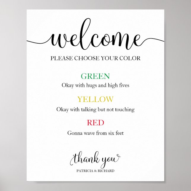 Social Distance Wristband Wedding Sign (Front)