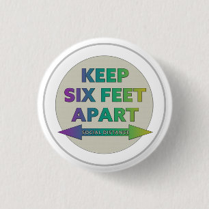 Social Distancing 1 Inch Round Button