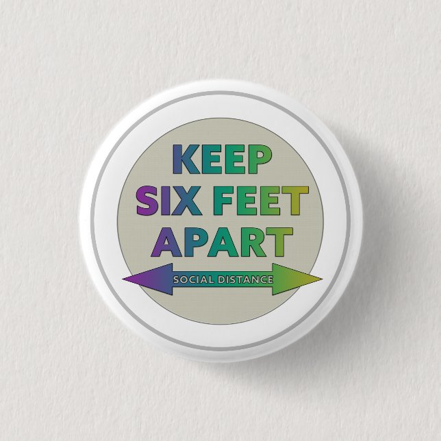 Social Distancing 1 Inch Round Button (Front)