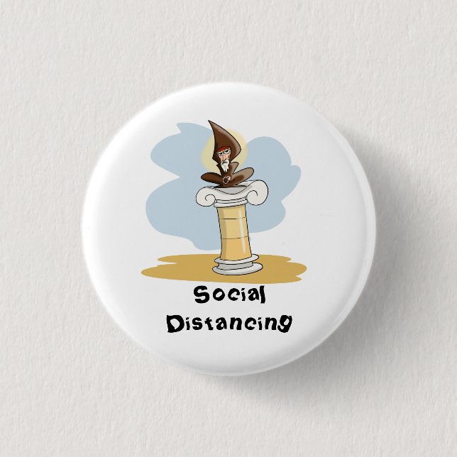 Social Distancing 1 Inch Round Button (Front)