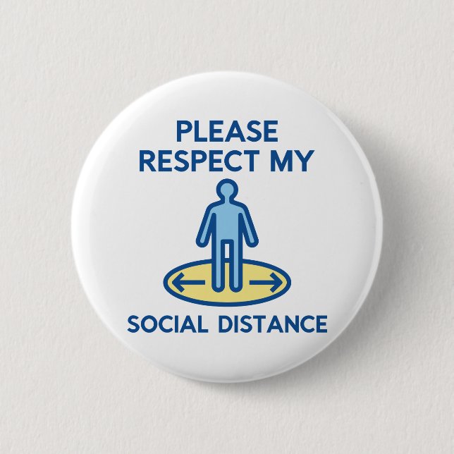 Social Distancing 2 Inch Round Button (Front)