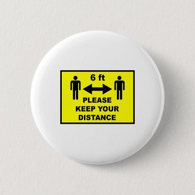 Social Distancing 2 Inch Round Button (Front)