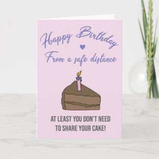 Social Distancing Birthday Cake Card