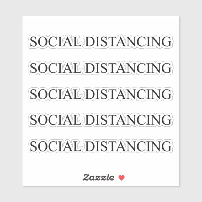 Social distancing black elegant serif typography 5 (Sheet)