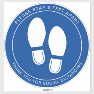 Social Distancing Blue Floor Marker