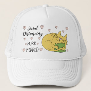 Social Distancing Cat Purrferred Trucker Hat