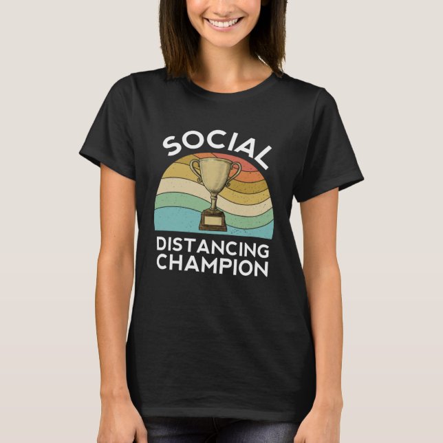 Social Distancing Champion Quarantine  Toilet Pape T-Shirt (Front)