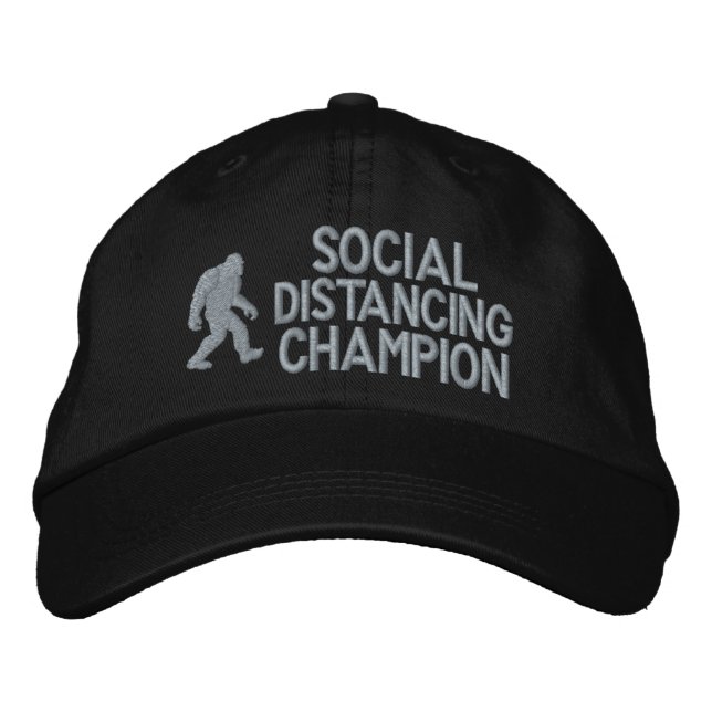Social Distancing Champion - Squatch Embroidered Hat (Front)