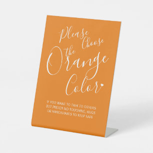 Social distancing code orange Pedestal Sign