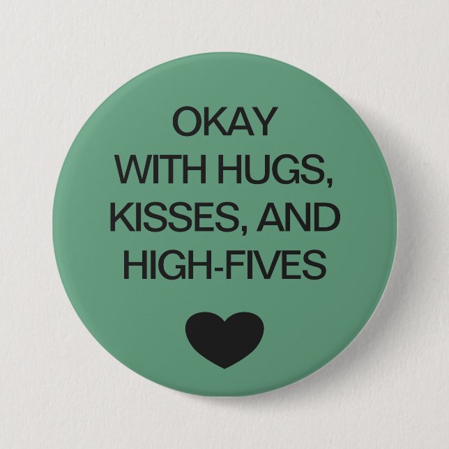 Social distancing colour code green 3 inch round button (Front)