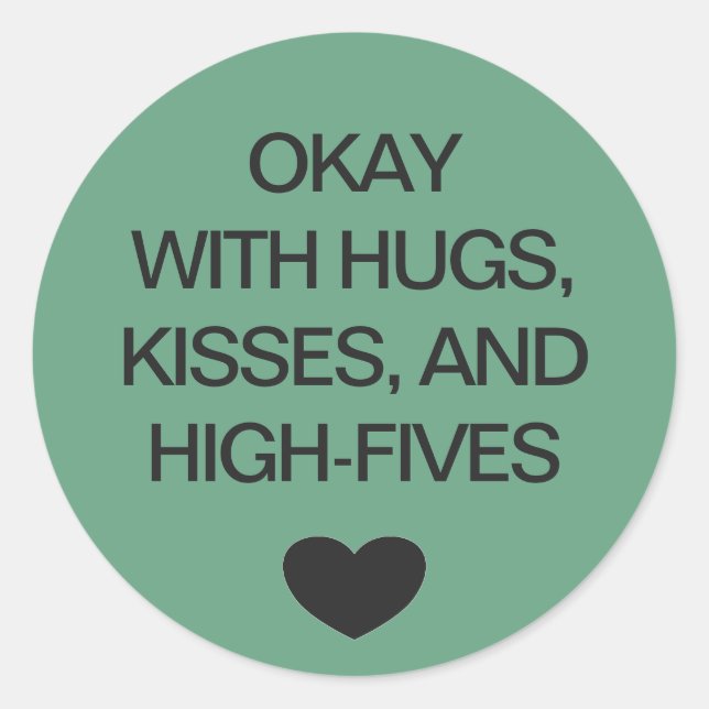 Social distancing colour code green wedding classic round sticker (Front)