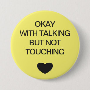 Social distancing colour code yellow 3 inch round button