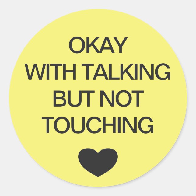 Social distancing colour code yellow wedding classic round sticker (Front)