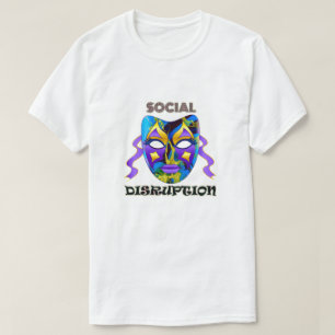 Social Distancing Disruption Bold Colourful Masque T-Shirt