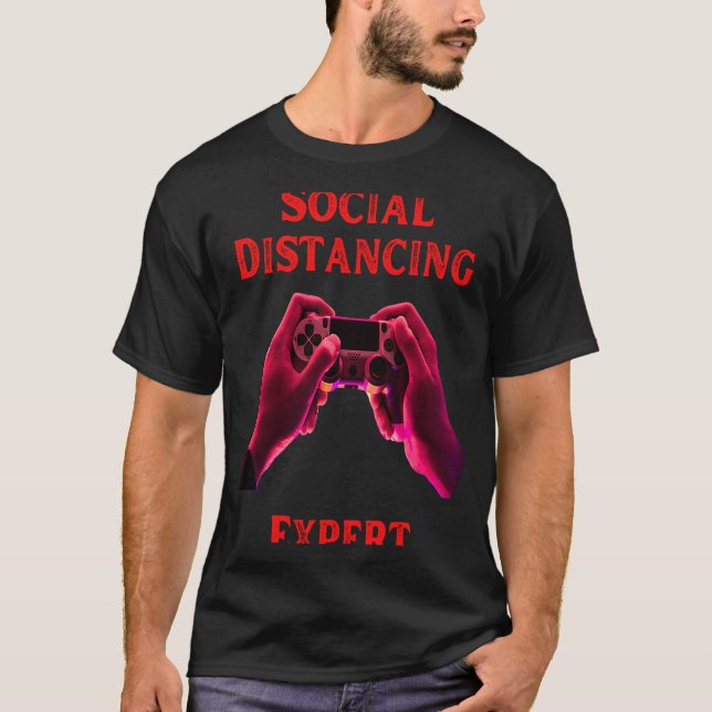 Social distancing expert fummy gamer saying boys g T-Shirt (Front)