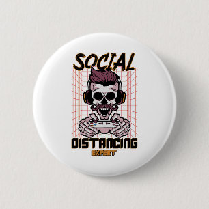 Social distancing expert gaming design 2 inch round button