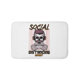 Social distancing expert gaming design bath mat