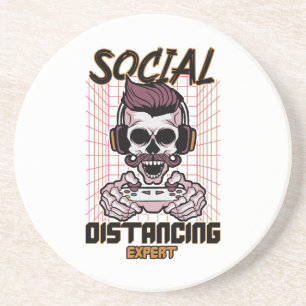 Social distancing expert gaming design coaster