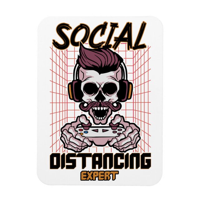 Social distancing expert gaming design magnet (Vertical)