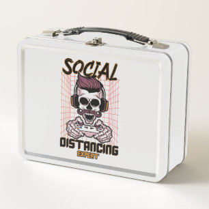 Social distancing expert gaming design metal lunch box