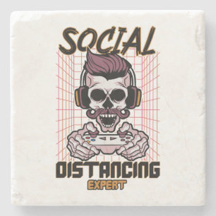 Social distancing expert gaming design stone coaster