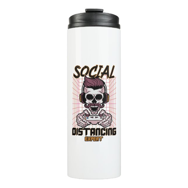 Social distancing expert gaming design thermal tumbler (Front)