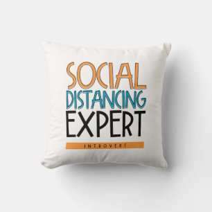 Social Distancing Expert Introvert Throw Pillow