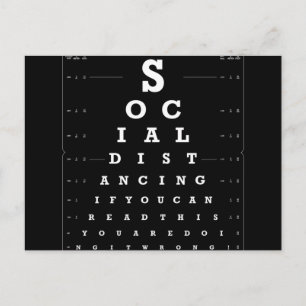 Social Distancing Eye Test dark version Postcard