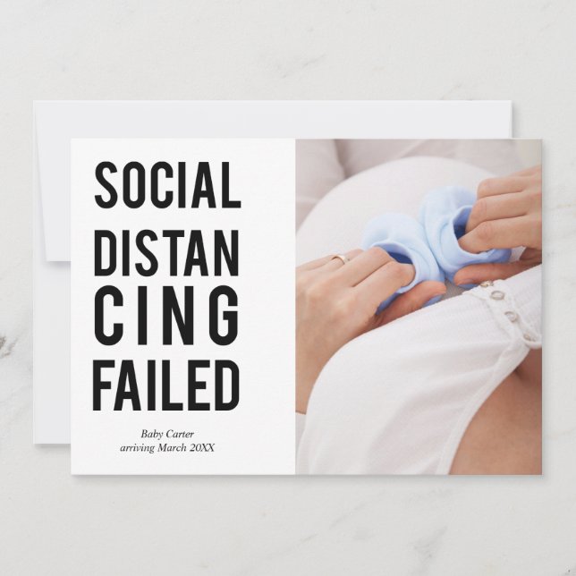 Social Distancing Failed Sans Serif Typography Announcement (Front)