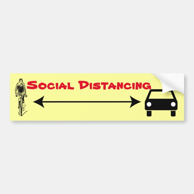 Social Distancing for Cyclists Bumper Sticker (Front)