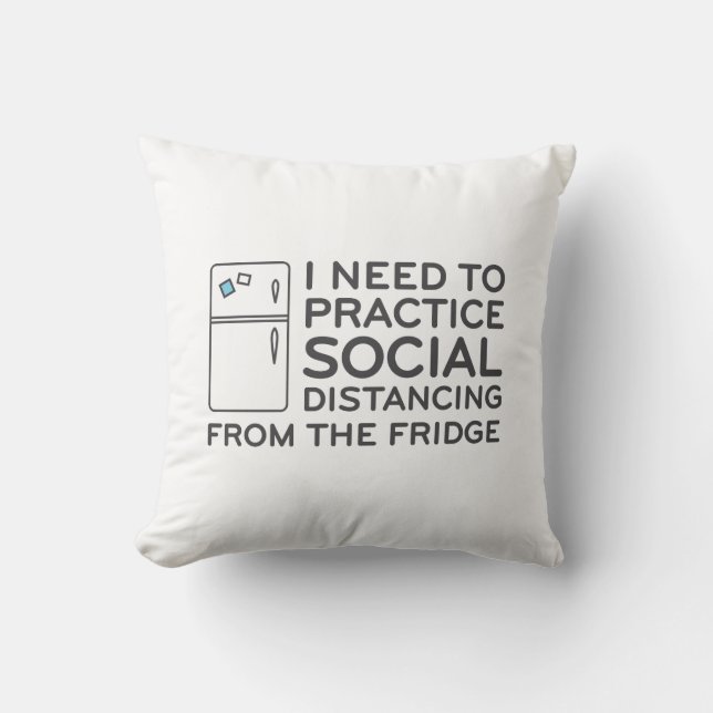 Social Distancing Fridge Throw Pillow (Front)