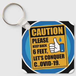 Social Distancing Keychain – Keep Back 6 Feet, Con