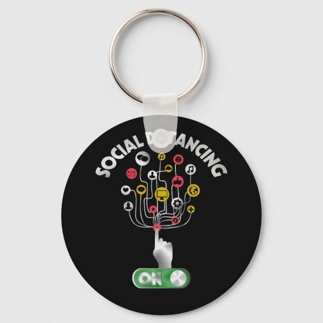 Social Distancing Mode On Keychain (Front)