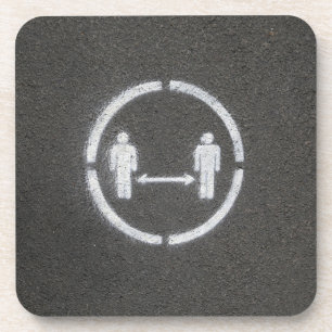 Social distancing sign coaster