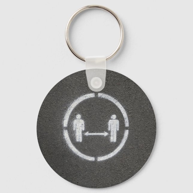 Social distancing sign keychain (Front)
