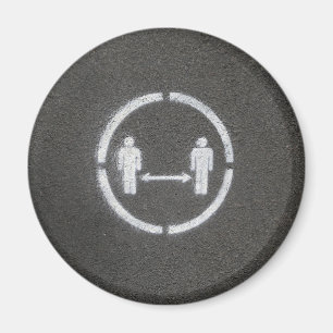 Social distancing sign magnet