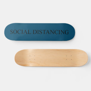 Social distancing teal black typography funny cool skateboard