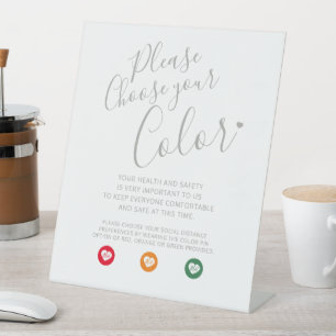 Social distancing wedding instruction pedestal sign