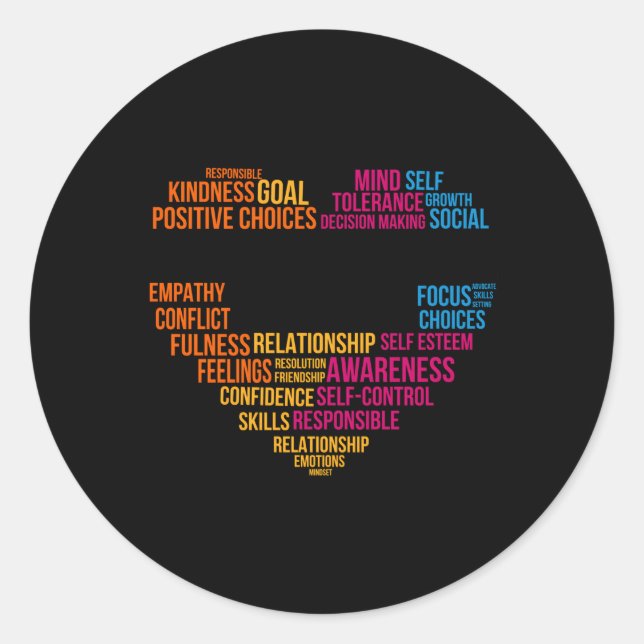 Social Emotional Learning Team Counsellor Sel Day Classic Round Sticker (Front)