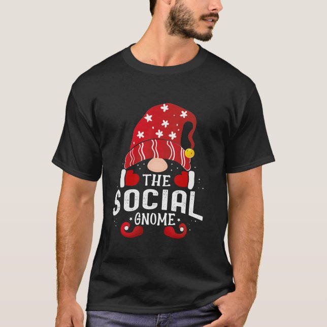 Social Gnome Matching Christmas PJS For Family  T-Shirt (Front)