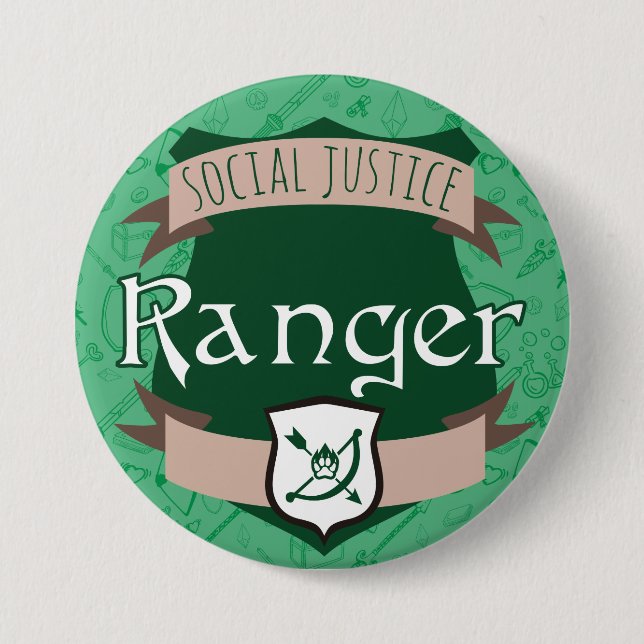 Social Justice Class Button: Ranger 3 Inch Round Button (Front)