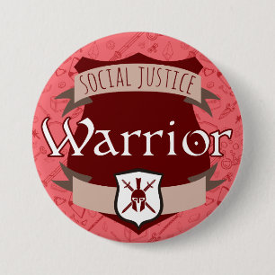 Social Justice Class Button: Warrior 3 Inch Round Button