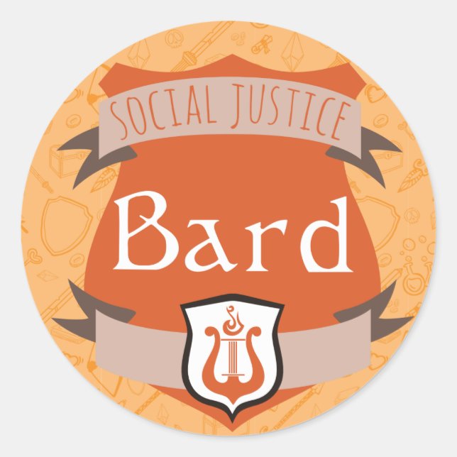 Social Justice Class Sticker: Bard Classic Round Sticker (Front)