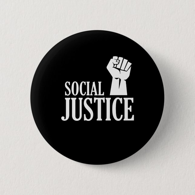 Social Justice Fist Human Rights Equality Gift 2 Inch Round Button (Front)