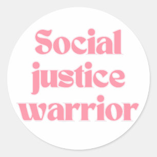 Social Justice Warrior Cute Girly Quote Feminist Classic Round Sticker