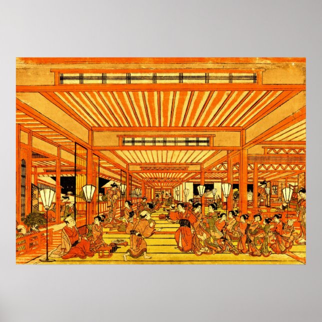 Social Life in Shin Yoshiwara 1772 Poster (Front)