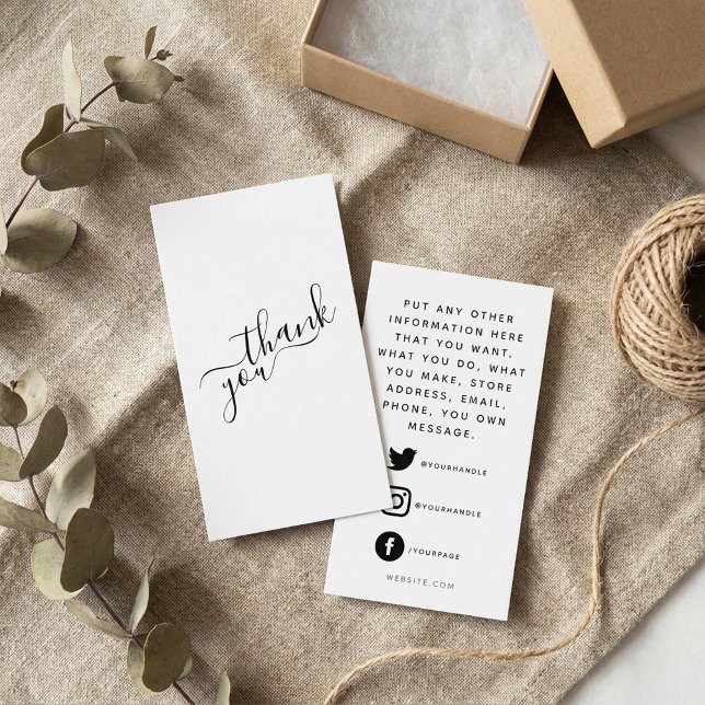 Social logos, black and white customer order enclosure card (Social logos, black and white customer order enclosure card.)