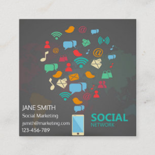 Social Marketing professional freelance Square Business Card