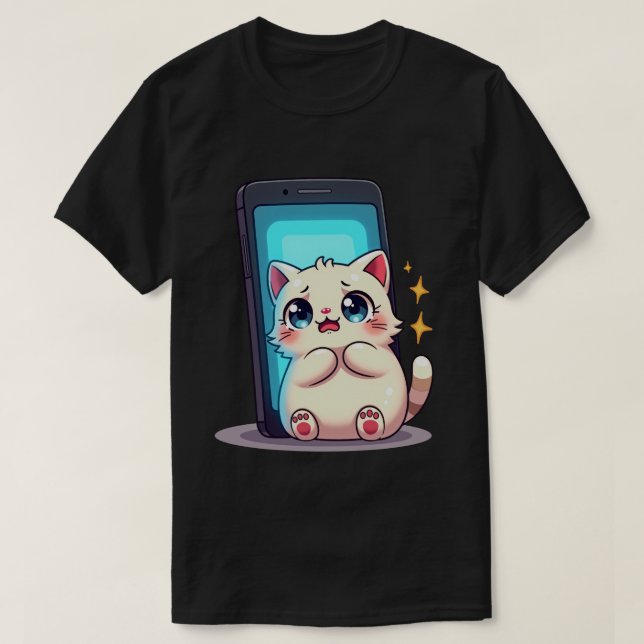 Social Media Anxiety Introvert Feed Refresh Avoida T-Shirt (Design Front)