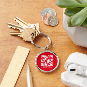 Social Media Business Logo QR Code Boutique  Keychain